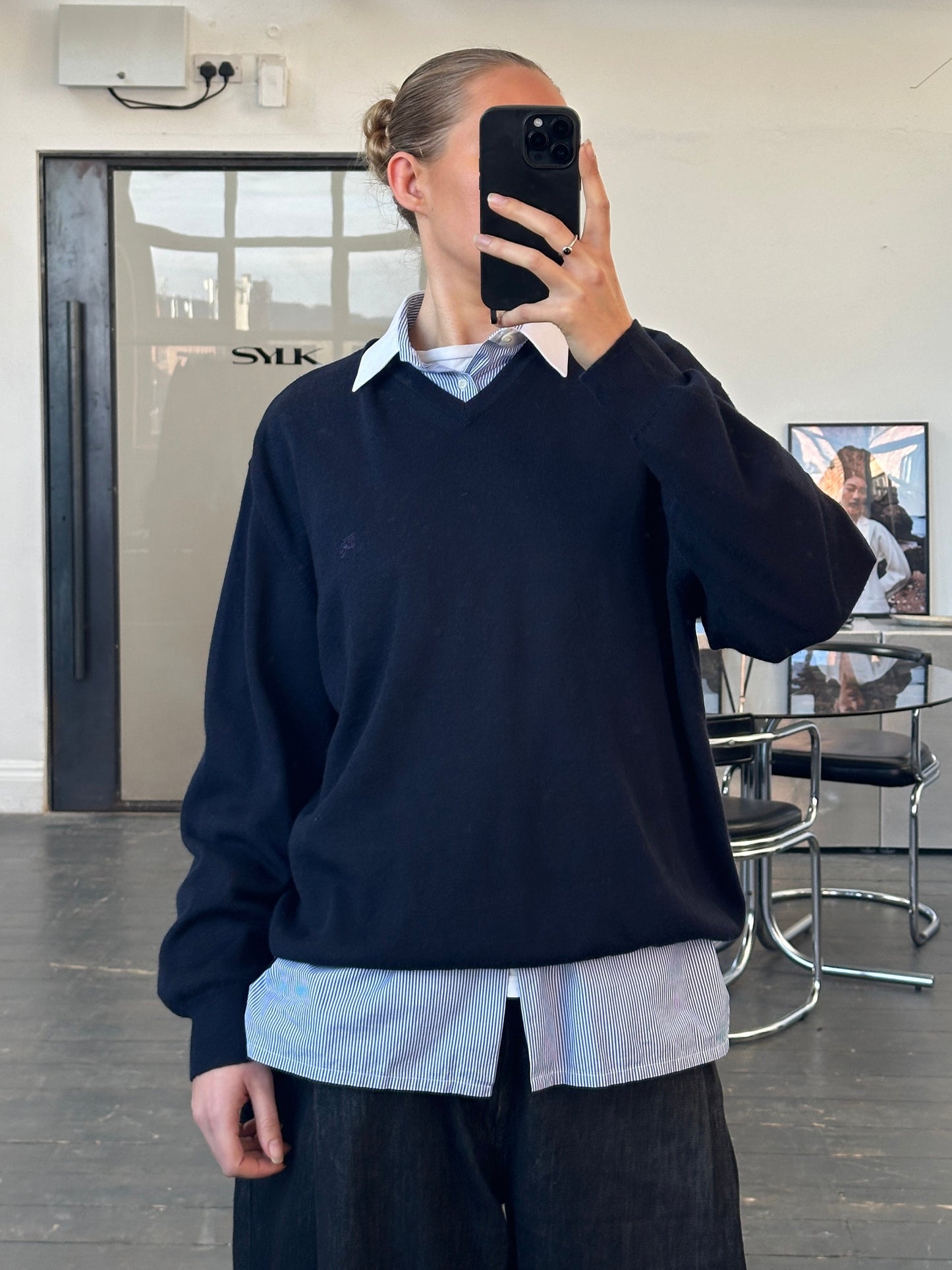 Christian Dior Monsieur 1980s Cotton Logo Stripe Shirt - L