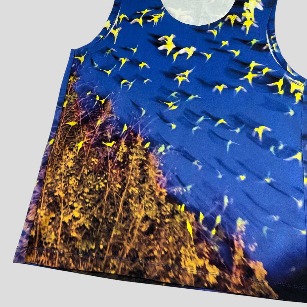Issey Miyake 2016 Yoshinori Mizutani Parakeets Negative Vest - S | Blue