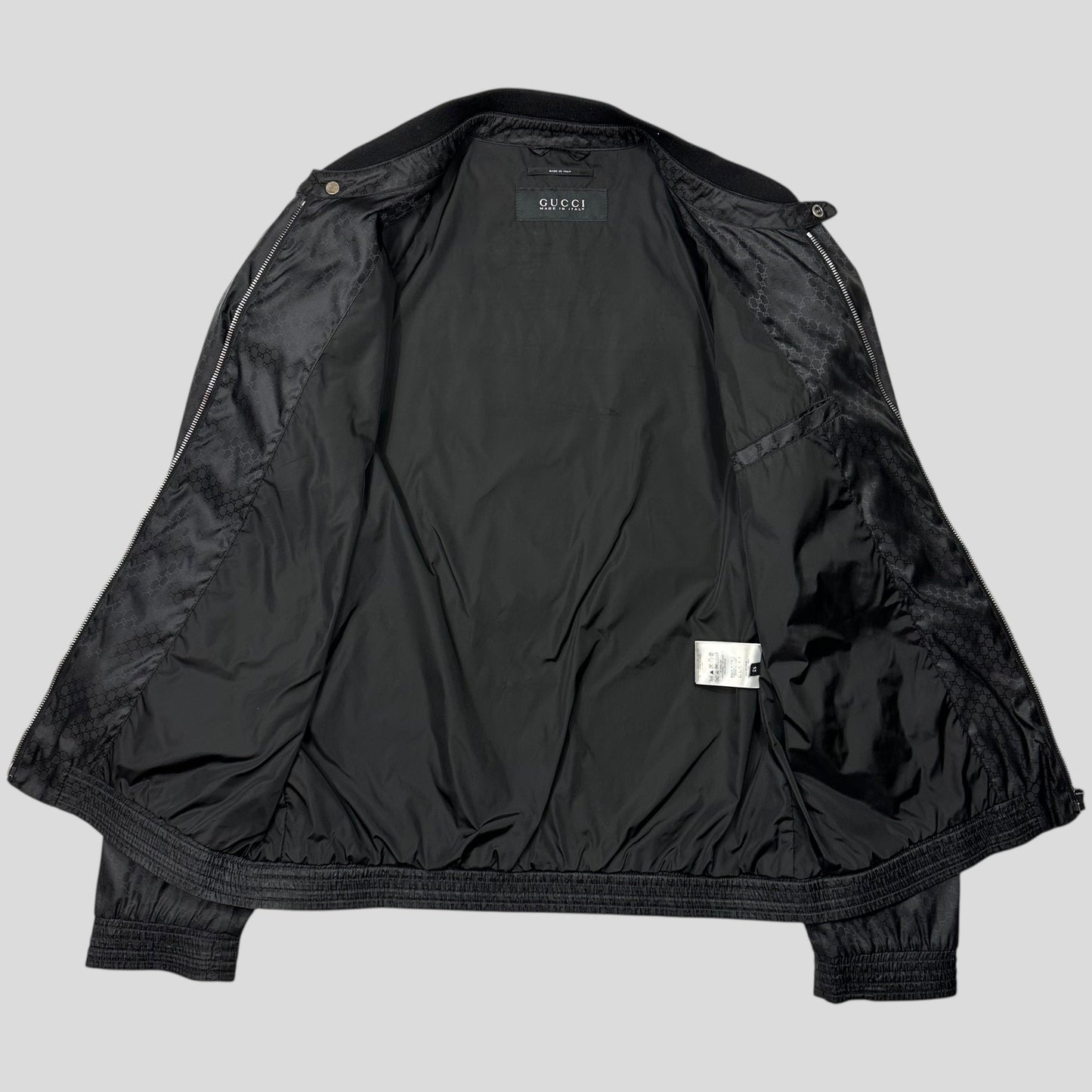 Gucci 2012 Nylon Monogram GG Web Logo Bomber Jacket - IT52 (L) | Default Title, Black