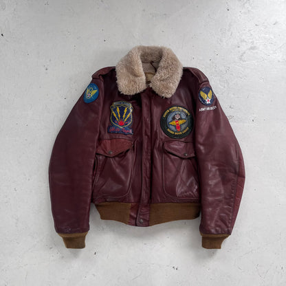 1960s schott hells angels leather flight jacket | Burgundy, Burgundy