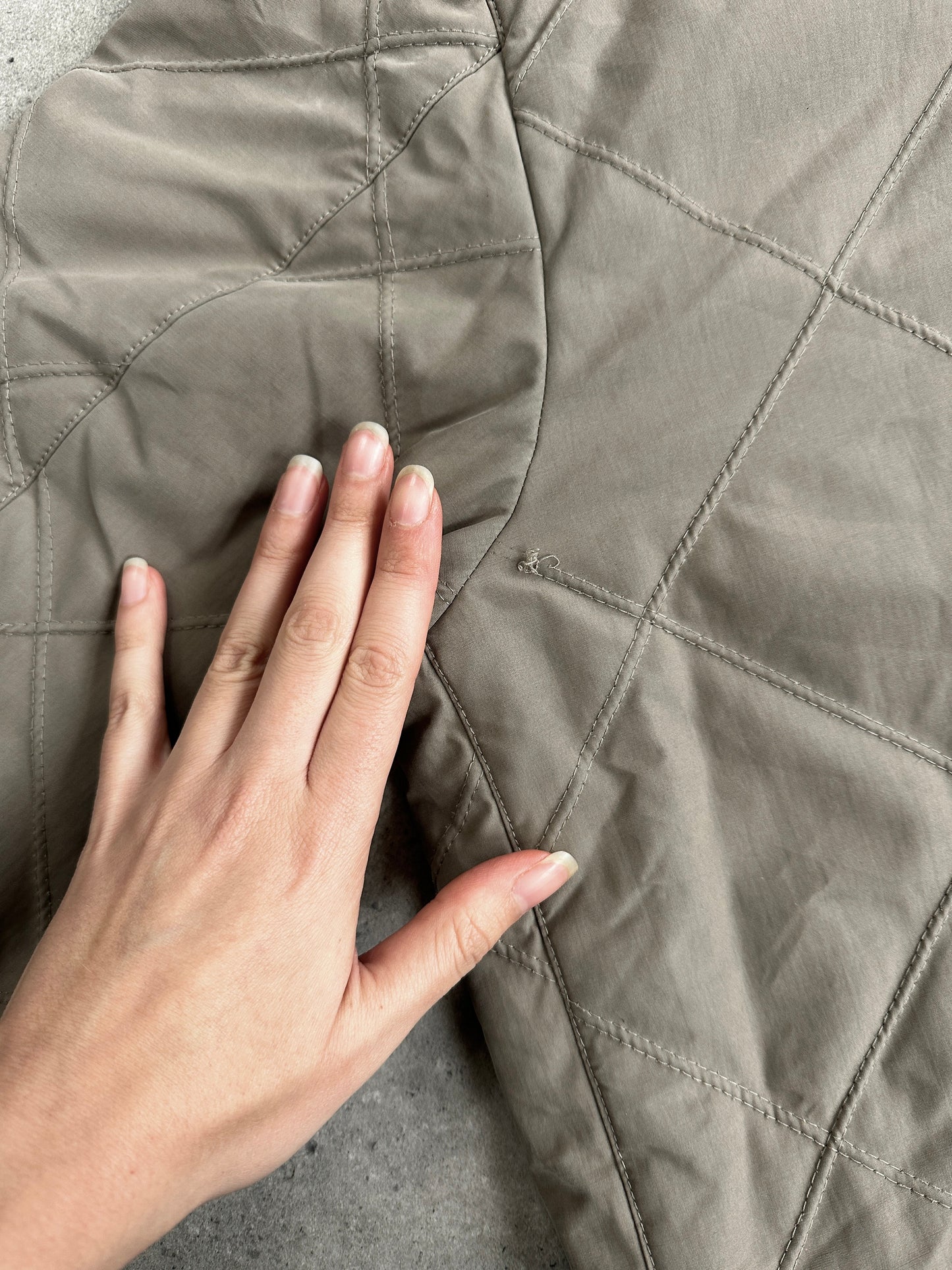 Burberry 1990s Quilted Nova Check Cord Collar Jacket – L