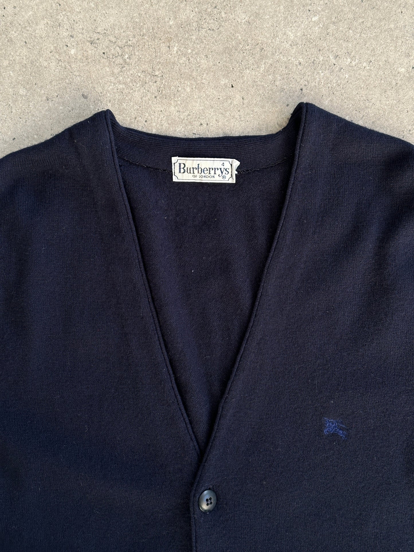 Burberry Lambswool Logo Sleeveless Cardigan - L