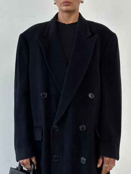 Yves Saint Laurent Wool Alpaca Double Breasted Coat - XL