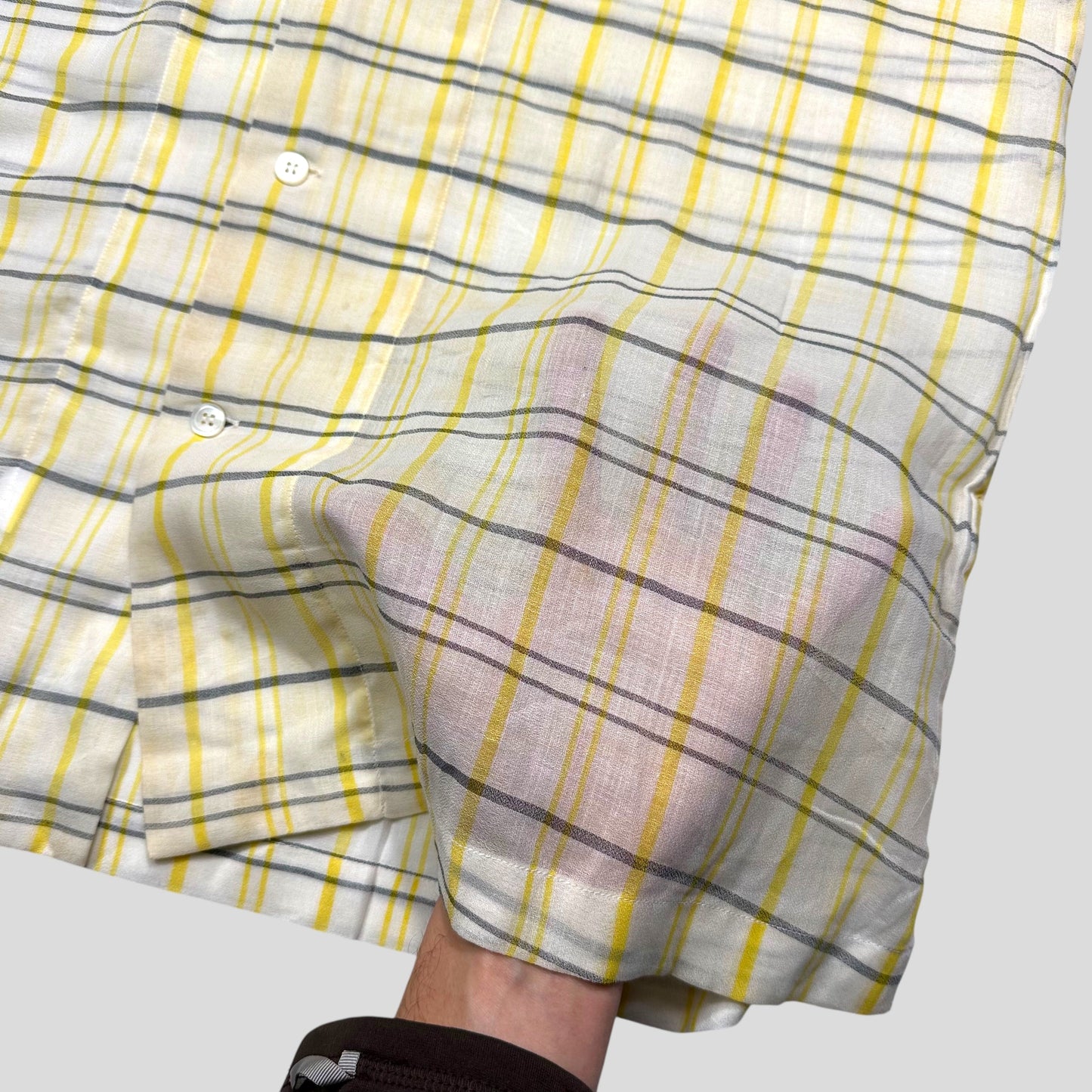 Issey Miyake IM Studios 00’s Plaid Check Sheer Cotton Cuban Shirt - M/L