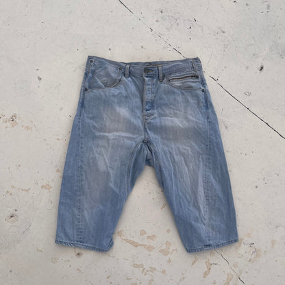 vintage levis engineered buckleback shorts | Blue, Red