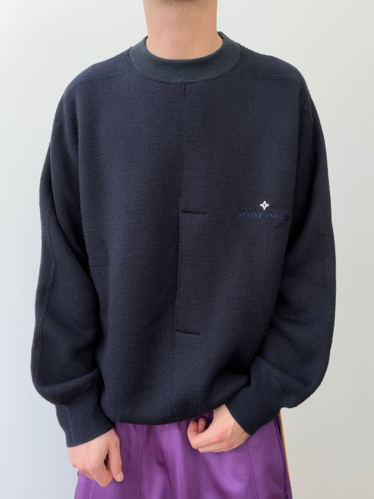 Stone Island 80s Pass-Through Pocket Jumper | X-Large, Black