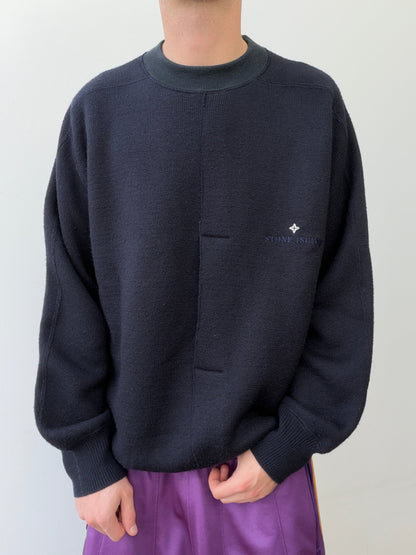 Stone Island 80s Pass-Through Pocket Jumper | X-Large, Black