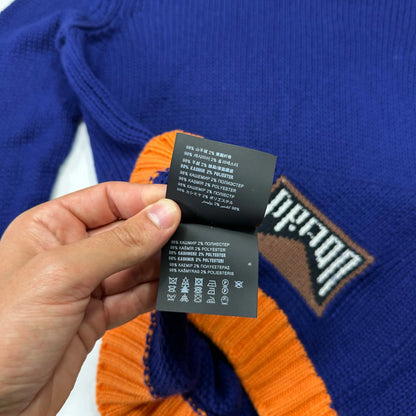 Prada Milano 2018 Intarsia Cashmere Chunky Race Logo Knit - IT46 (M)