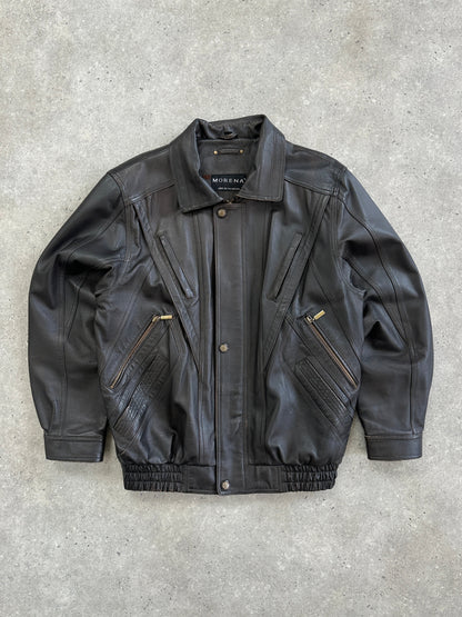 Vintage Leather Blouson Bomber Jacket - XL