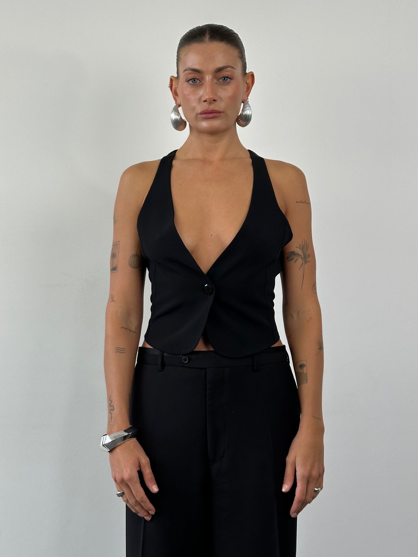 Emporio Armani Single Button Curved Tailored Waistcoat - M/L