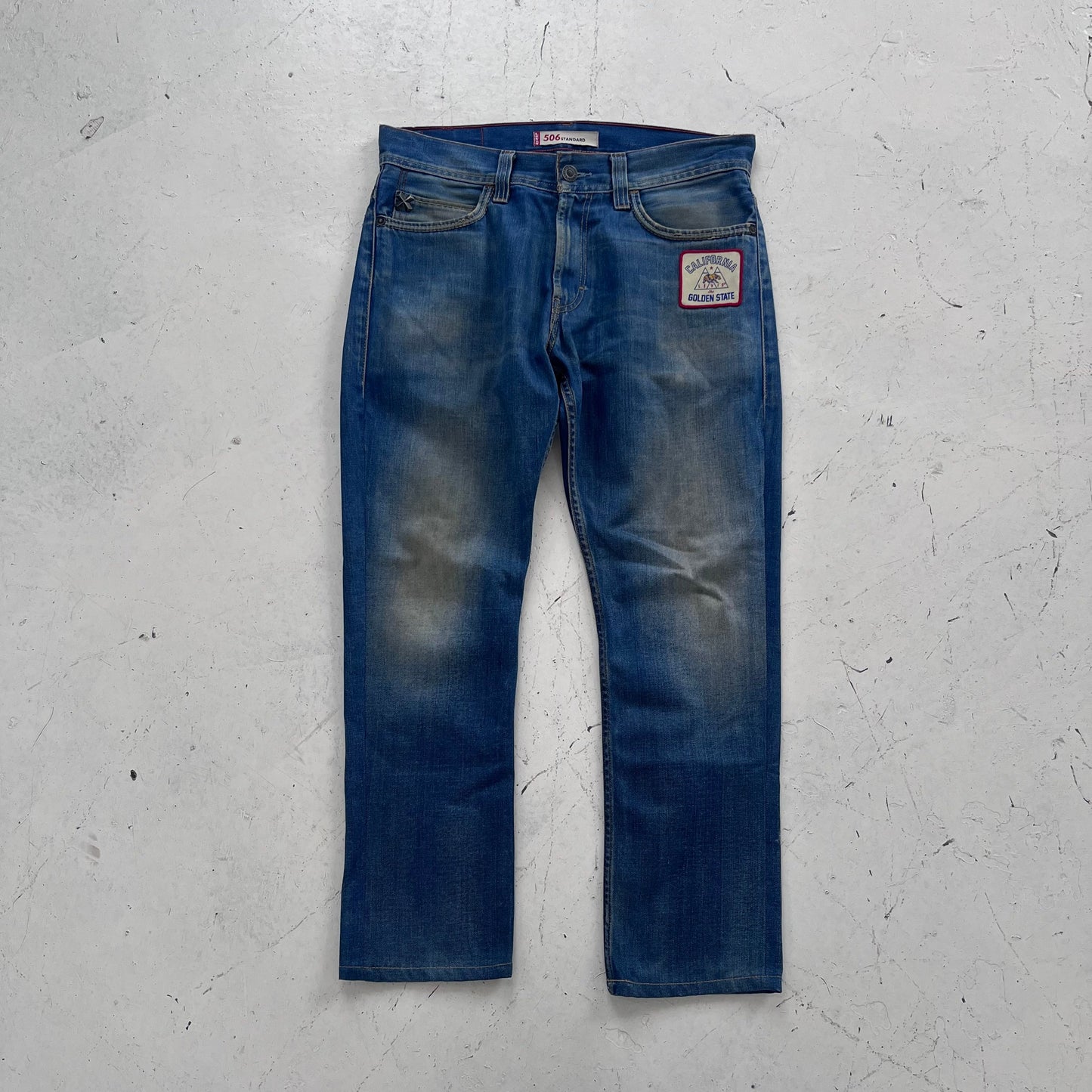 vintage 506 levis patchwork jeans | Blue, Medium Blue
