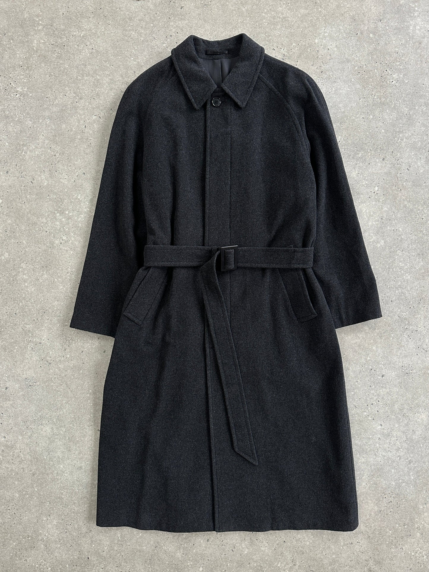 Vintage 1990s Wool Cashmere Belted Coat - L/XL