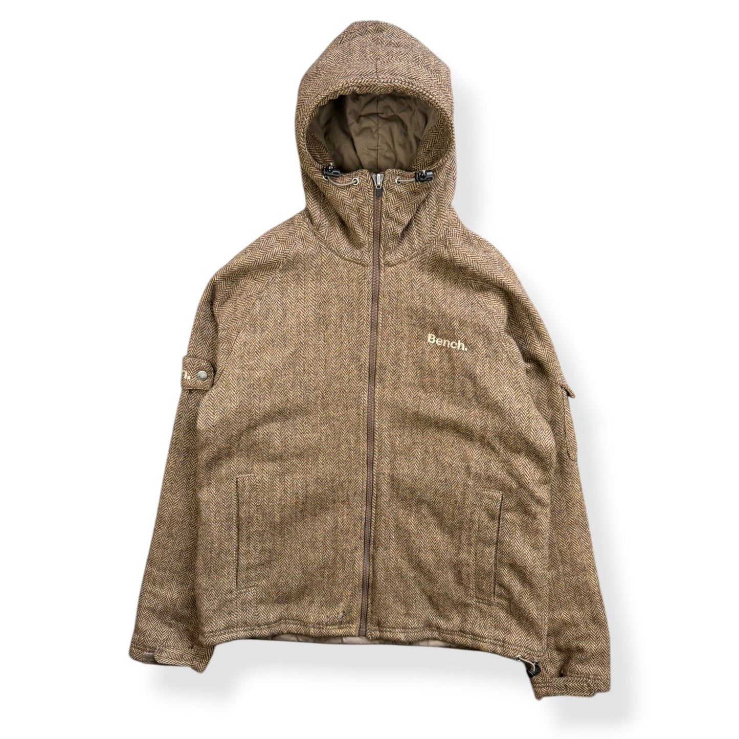 2000's Bench Herringbone Tweed Jacket (L) | Default Title, Brown