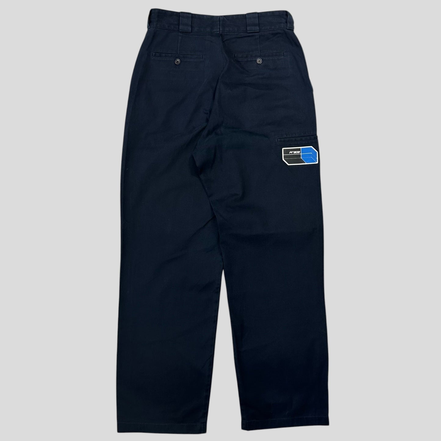 Prada 2018 Rubber Logo Baggy Drill Cotton Trousers - IT48 | Default Title, Navy