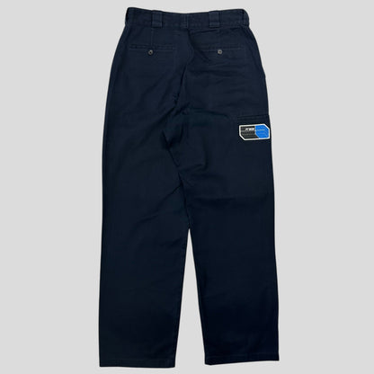 Prada 2018 Rubber Logo Baggy Drill Cotton Trousers - IT48 | Default Title, Navy