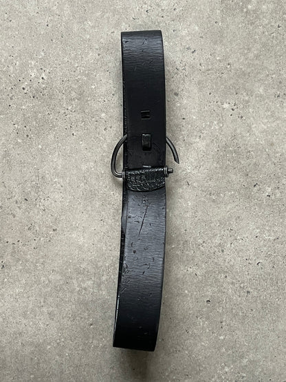 Vintage 1990s Leather Chunky D Ring Belt - W36-40