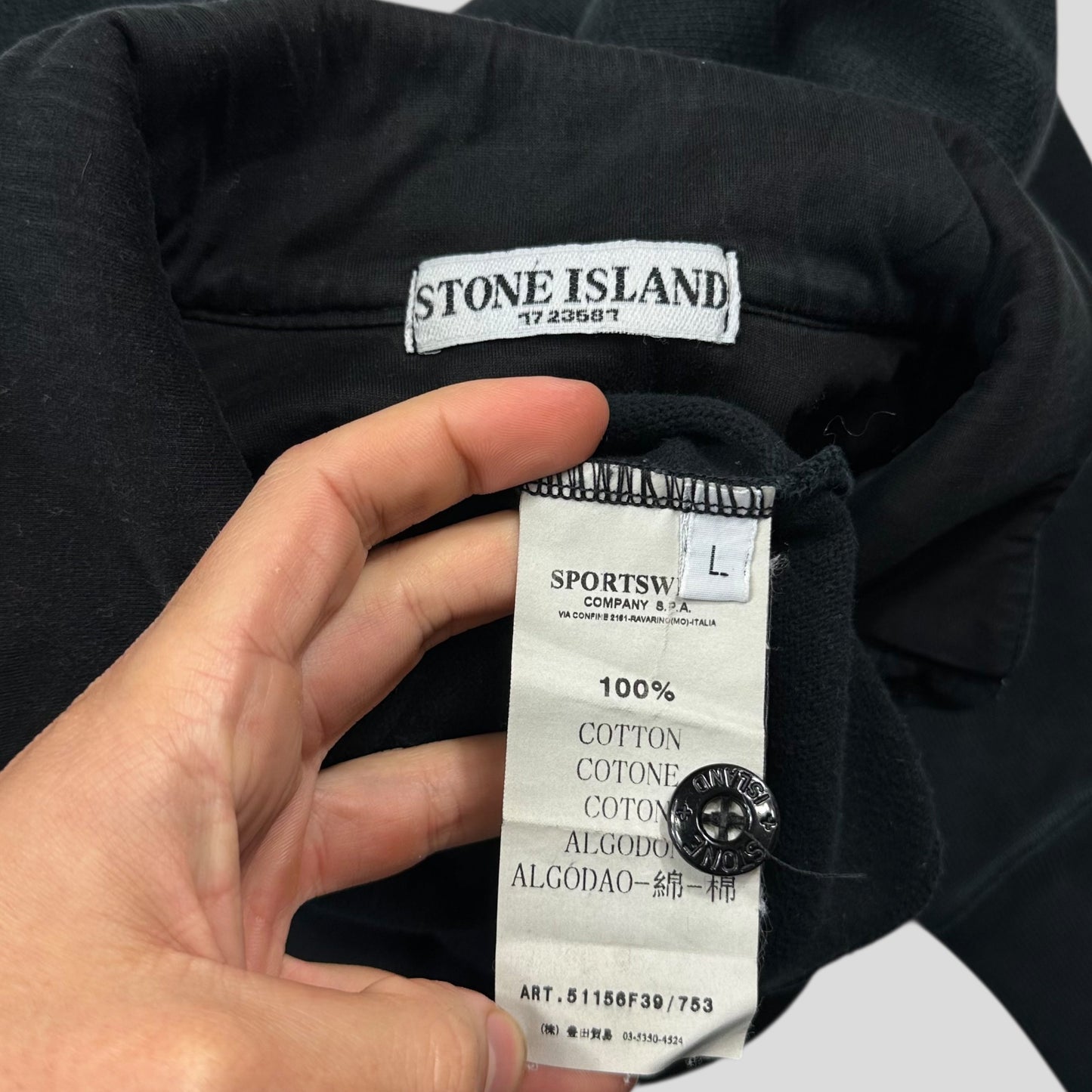 Stone Island AW09 Heavy Cotton 1/4 Button Pullover Jumper - L