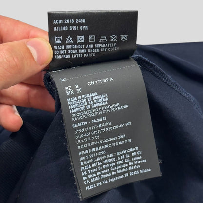 Prada 2018 Rubber Triangle Logo Mock Neck Light Jumper - S