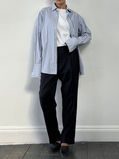 Vintage Pure Wool Pleated Straight Leg Tailored Trousers - W32