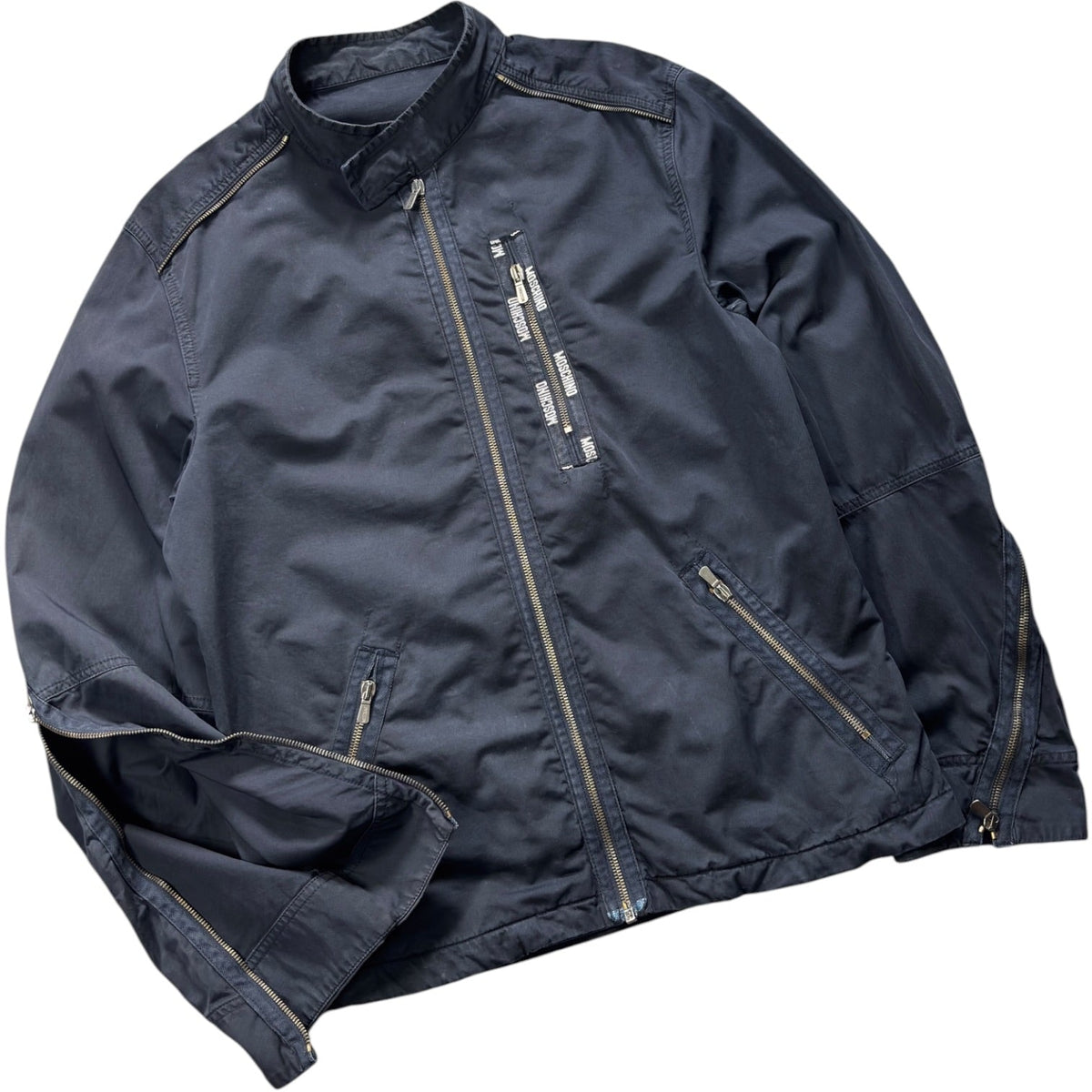Moschino 00’s Sleeve Zipper Jacket M | Medium, Navy