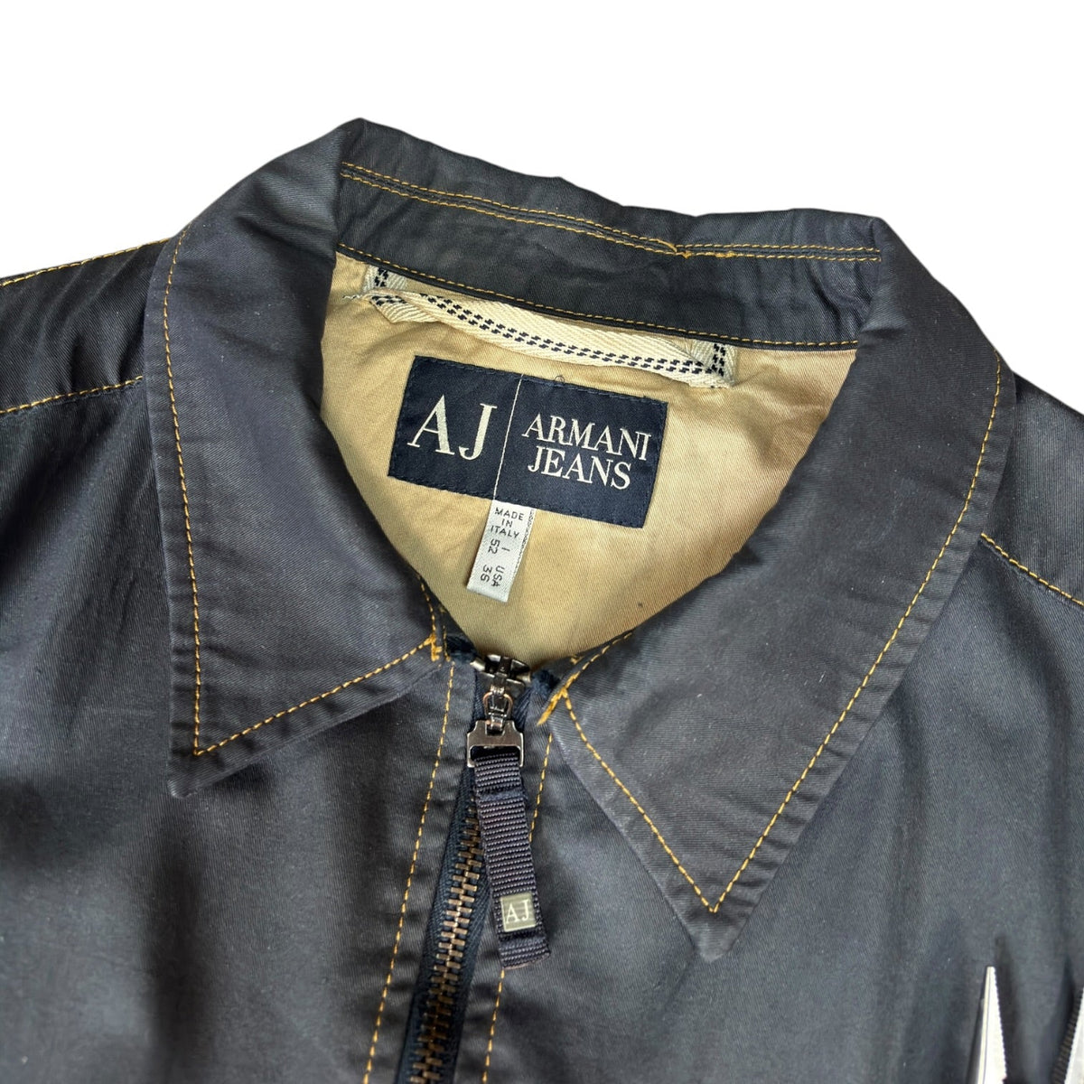 Armani Jeans 00’s Contrast Stitch Cropped Jacket L | Large, Black