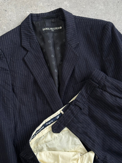 Vintage 1990s Pinstripe Pure Wool Suit - 38R/W28
