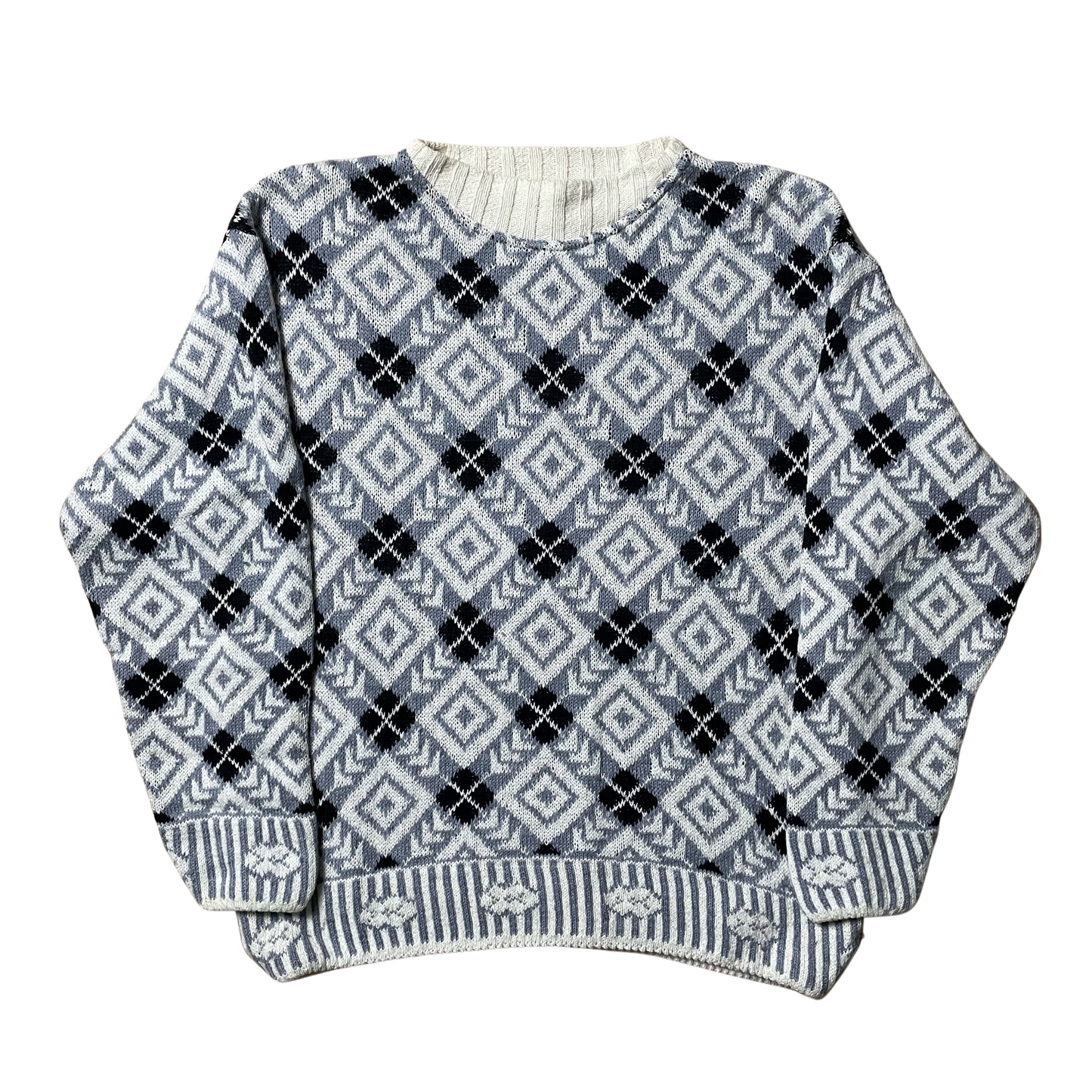 A/W 1985 Ideas From Massimo Osti Diamond Pattern Knitted Jumper