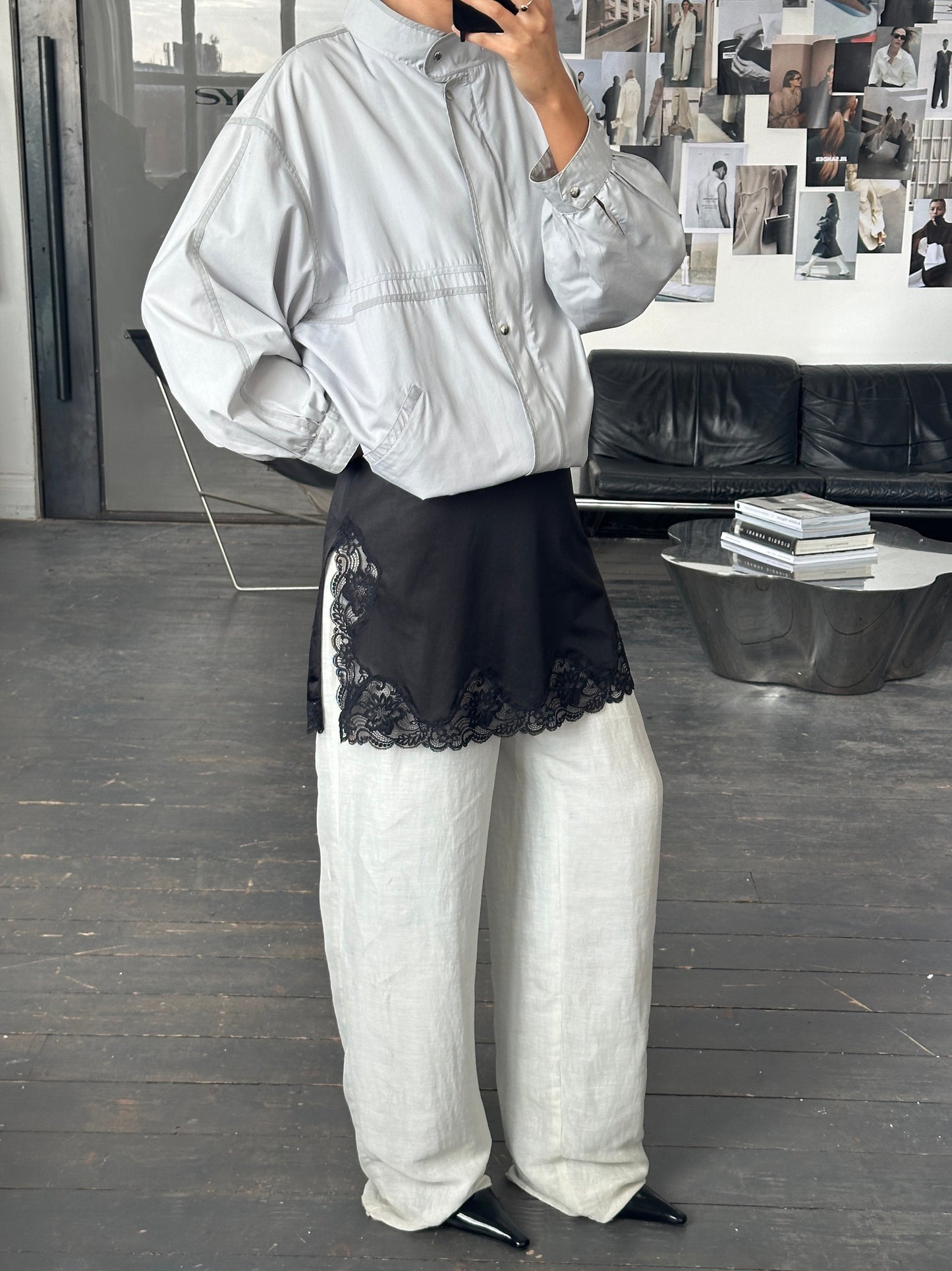 Vintage 2000s High Neck Bomber Jacket - XL