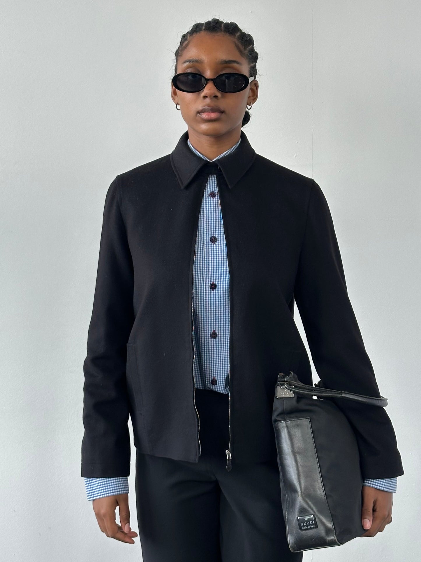 Jaeger 1990s Minimal Pure Wool Jacket - S