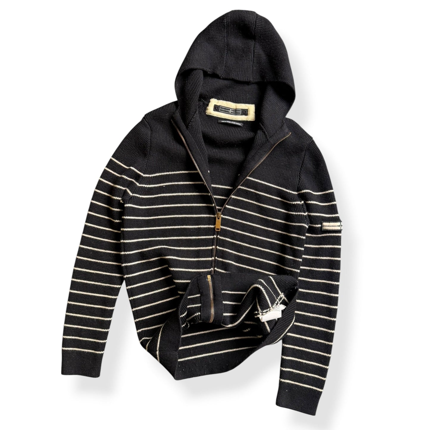 AW2007 Stone Island Denims Striped Knit Jumper (M) | Default Title, Black