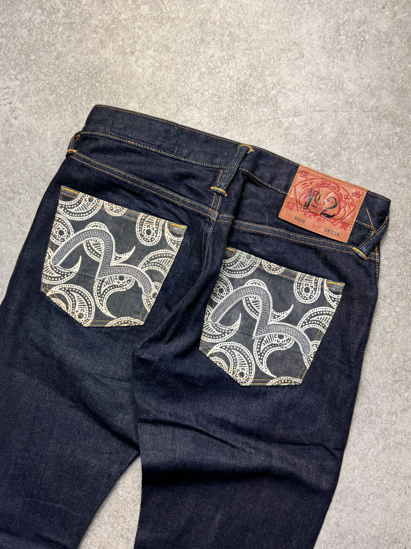 Evisu Lot. 2010 Paisely Logo Pockets Skinny Fit Jeans