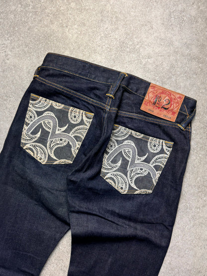 Evisu Lot. 2010 Paisely Logo Pockets Skinny Fit Jeans