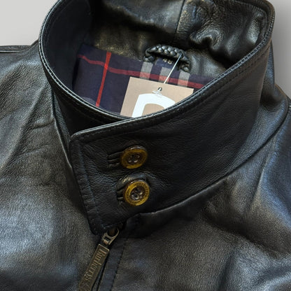 Burberry 1990's Leather Flight Jacket L