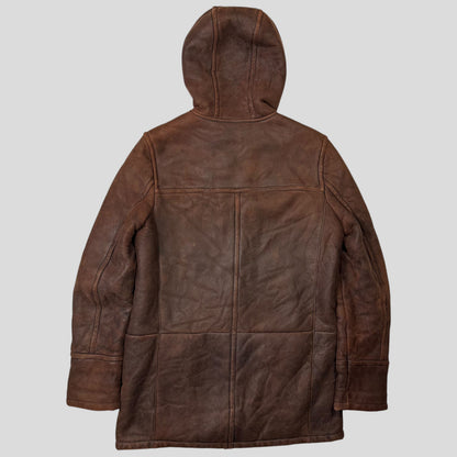 Prada Milano 2010 Sheepskin Fur & Leather Strap Hooded Coat - IT50 | O/S, Brown