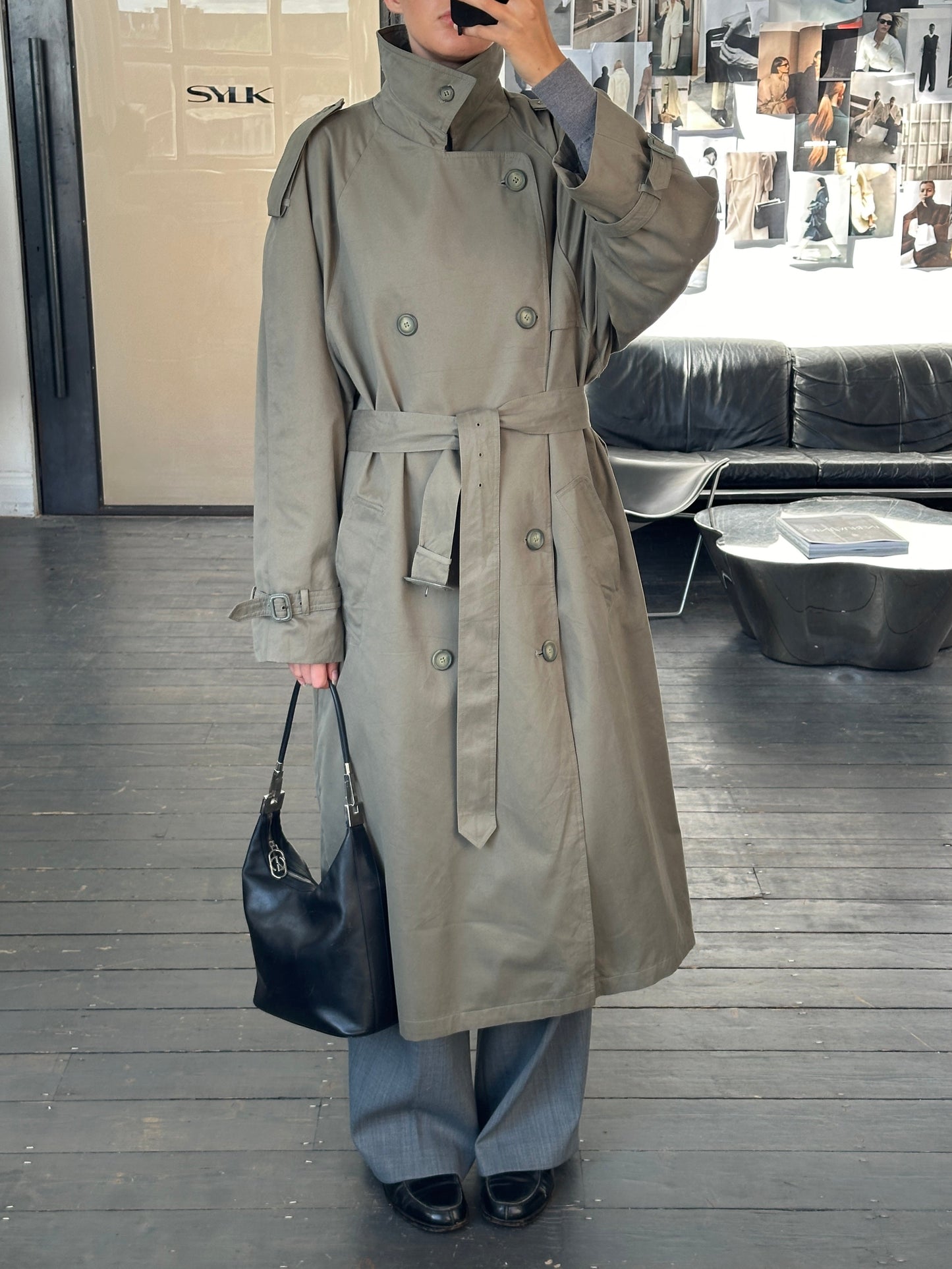 London Fog 1980s High Neck Belted Trench Coat - XXL