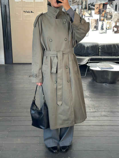 London Fog 1980s High Neck Belted Trench Coat - XXL