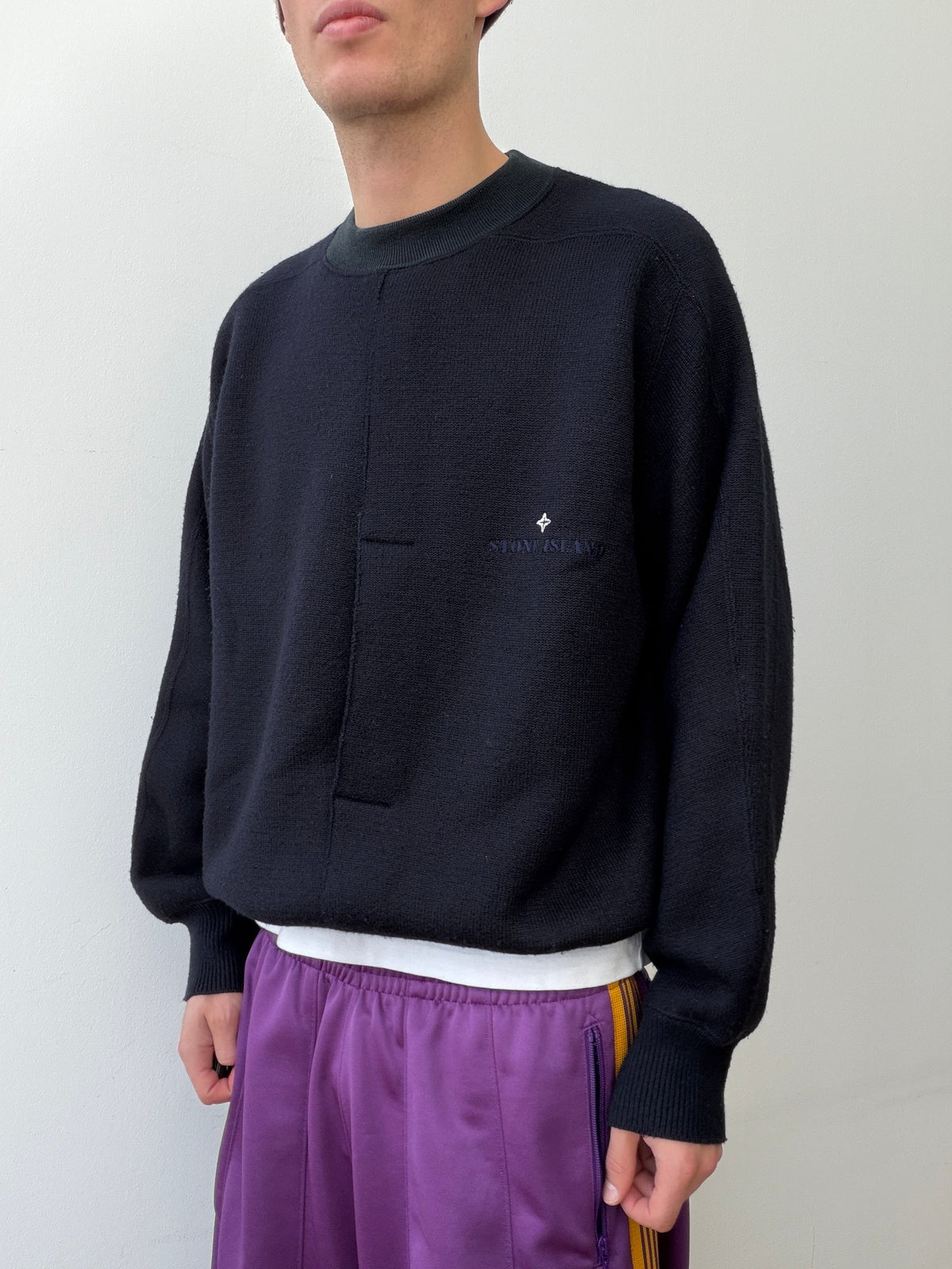 Stone Island 80s Pass-Through Pocket Jumper | X-Large, Black
