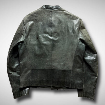 Kenzo Asymmetrical Zip Leather Jacket (1999-2003)