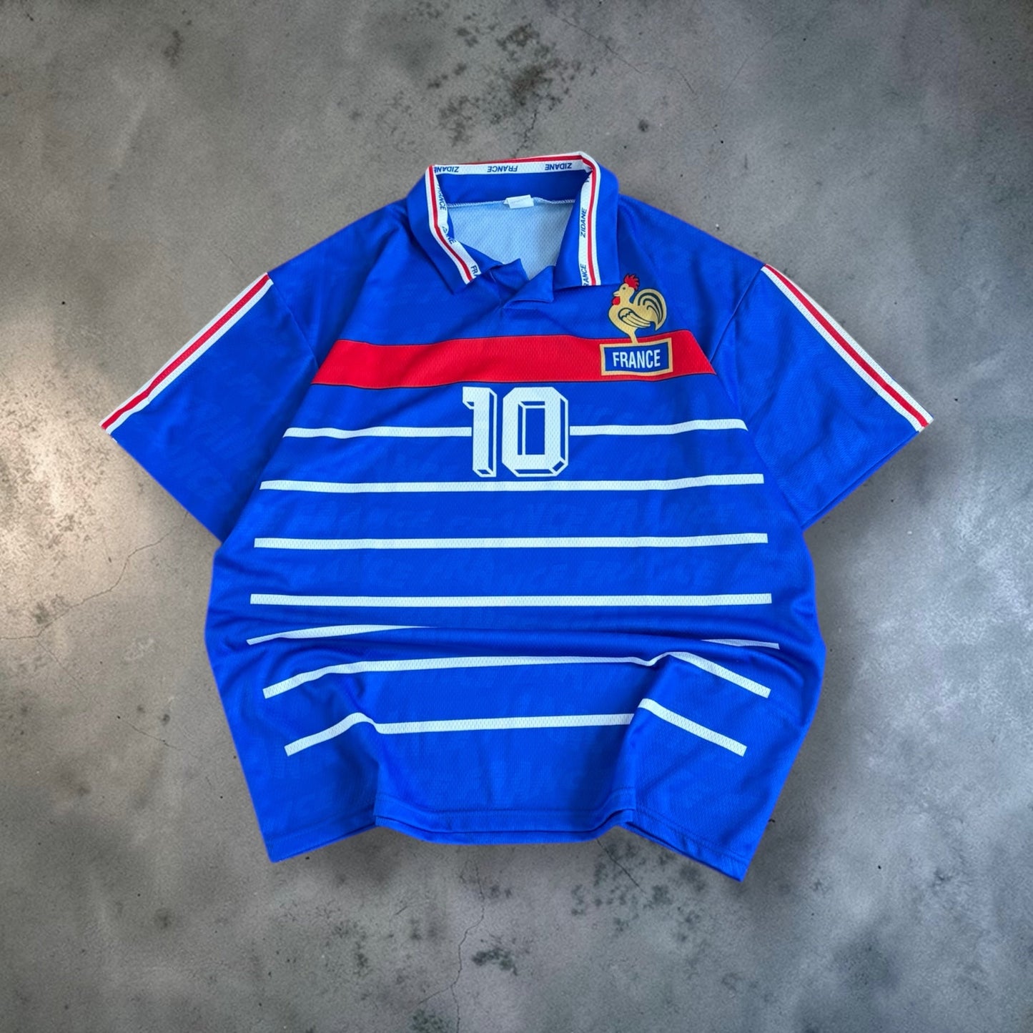 Vintage France Zidane Shirt | Blue, Multicoloured