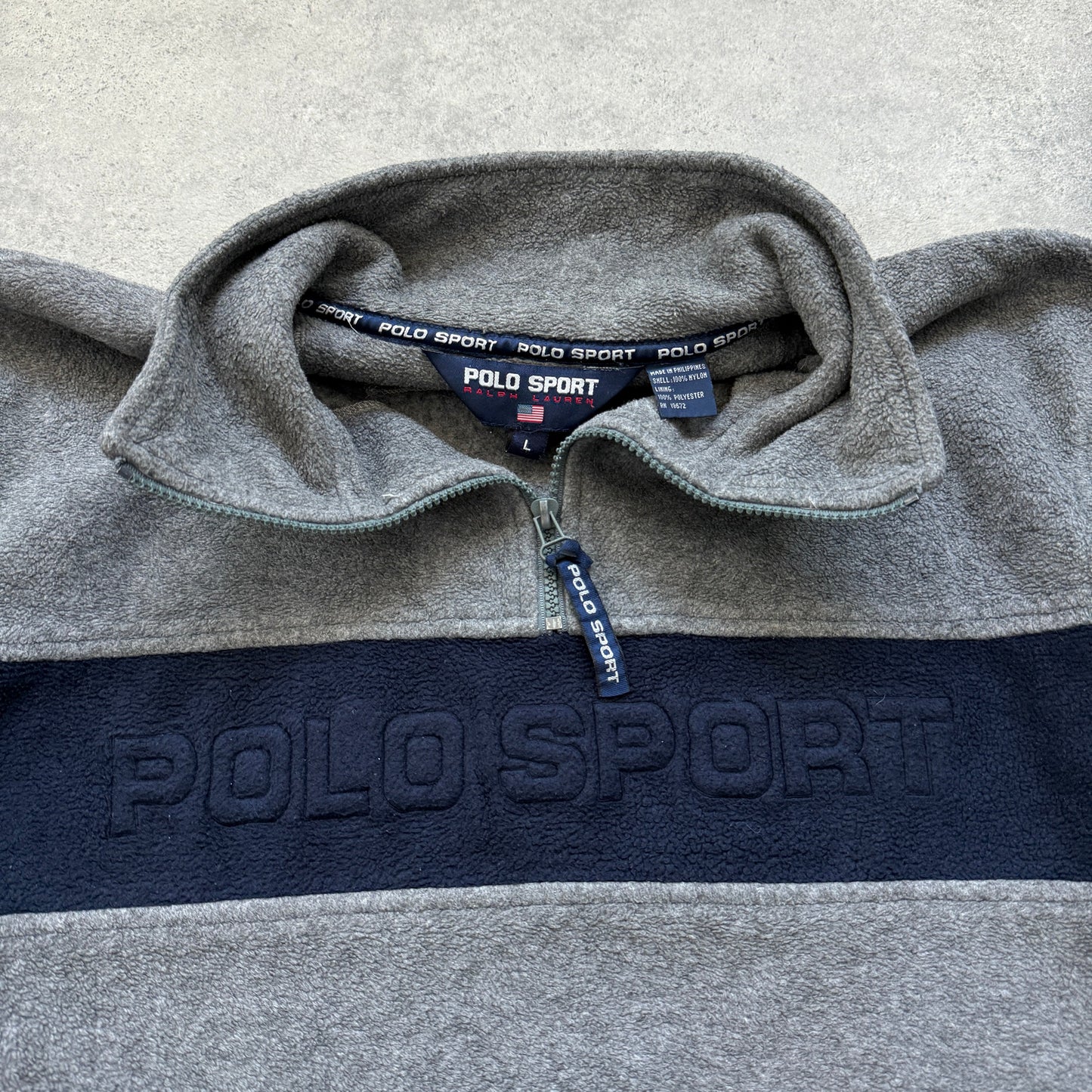 Polo Sport Ralph Lauren 1990s heavyweight 1/4 zip spellout fleece (L)