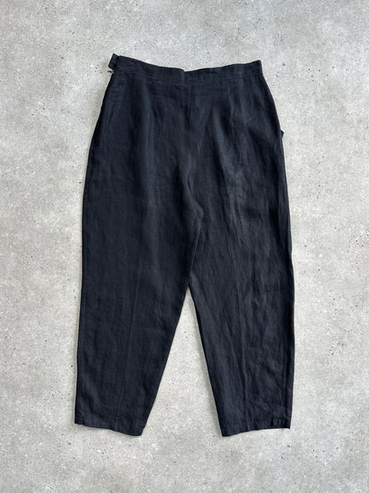 Max Mara Pure Linen Tapered Leg High Waisted Trousers - W28