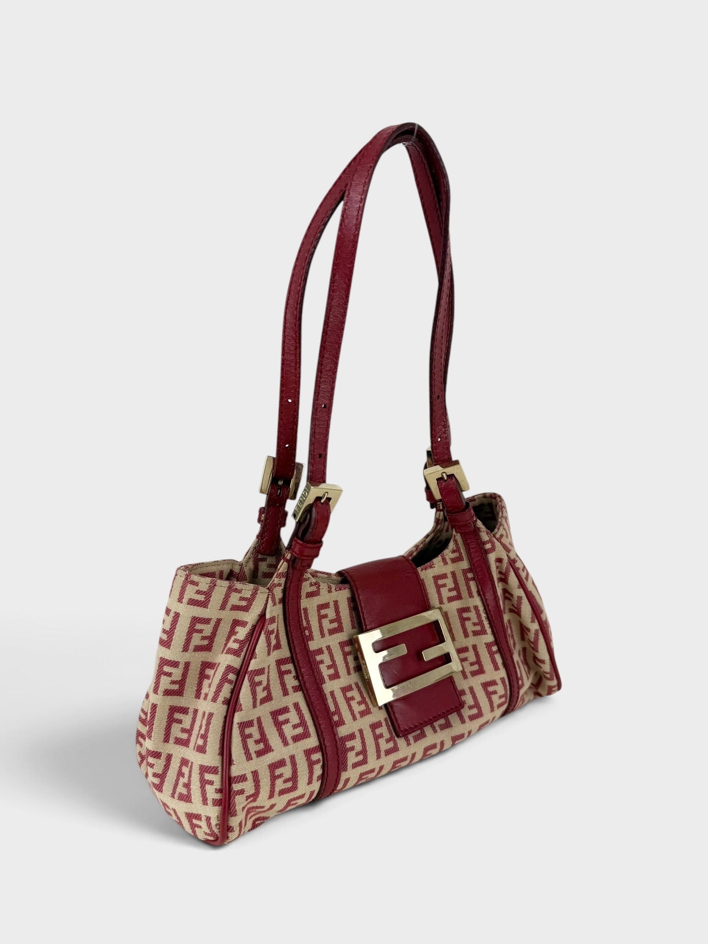 90s Fendi Zucca Red Mini Shoulder Bag | O/S, Multicoloured