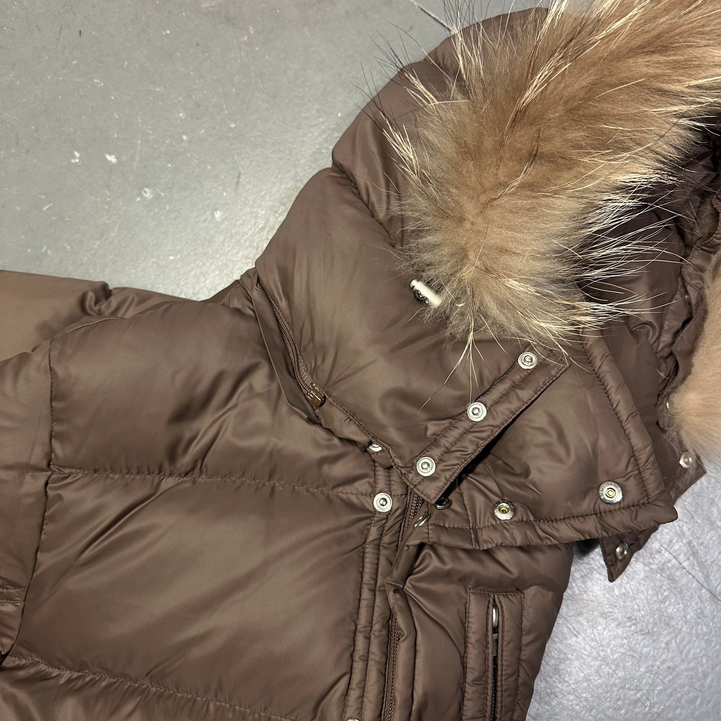 Camp 7 Fur Hood Puffer Jacket In Brown ( S )