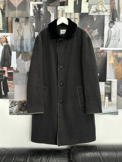 Armani Collezioni 2000s Wool Fur Collar Coat - L