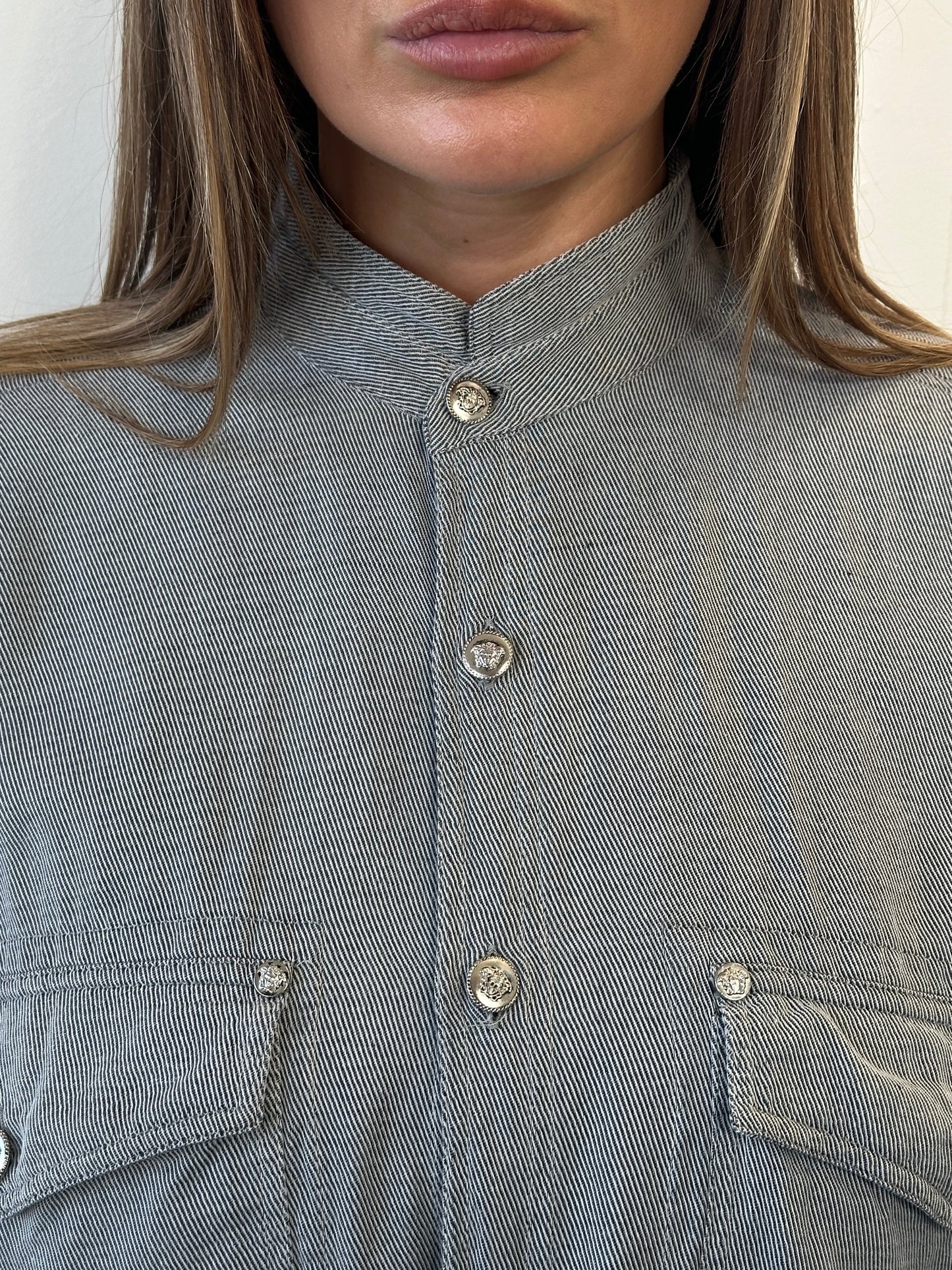 Versace Jeans Couture 1990s Bespoke Medusa Button Shirt - XL