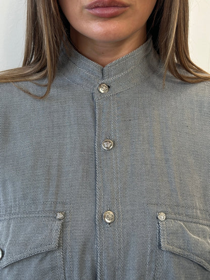 Versace Jeans Couture 1990s Bespoke Medusa Button Shirt - XL