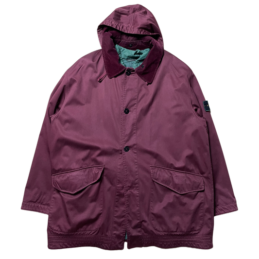 A/W 1995 Plum Purple Raso Floccato Reversible Lined Parka