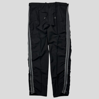 Prada Milano 2022 Mohair & Wool Striped Plaque Logo Trousers - IT50 (L)