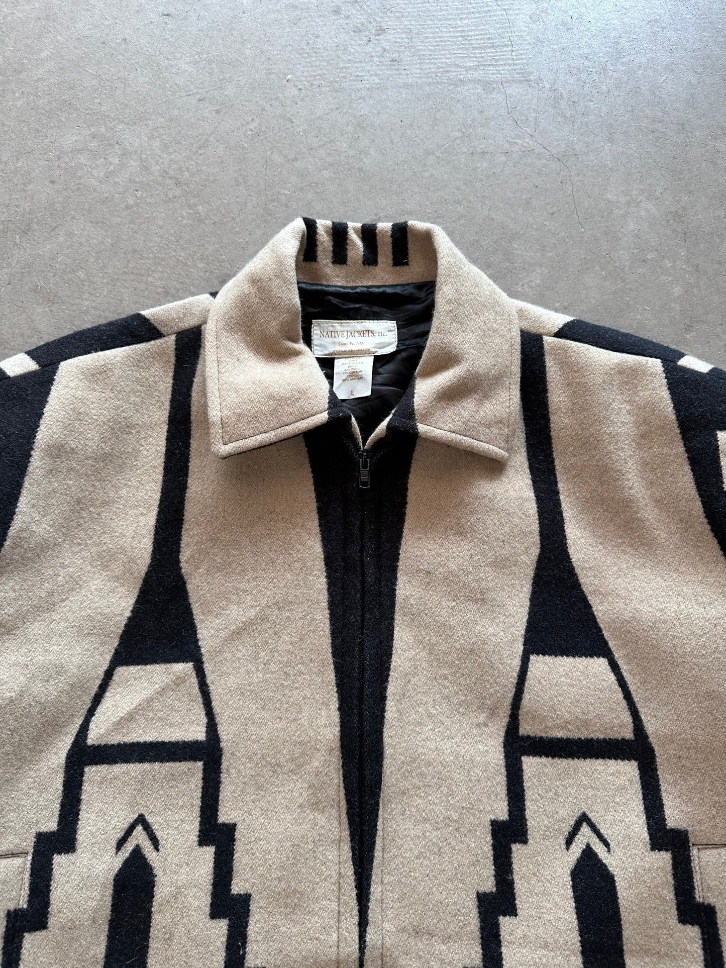 1990's Native Jackets Inc Woollen Bomber - L | X-Large, Red