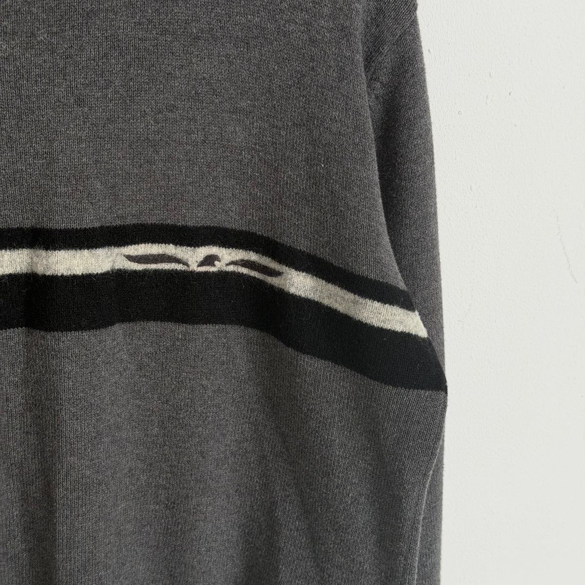 2000s armani jeans eagle knit jumper | O/S, Charcoal Grey